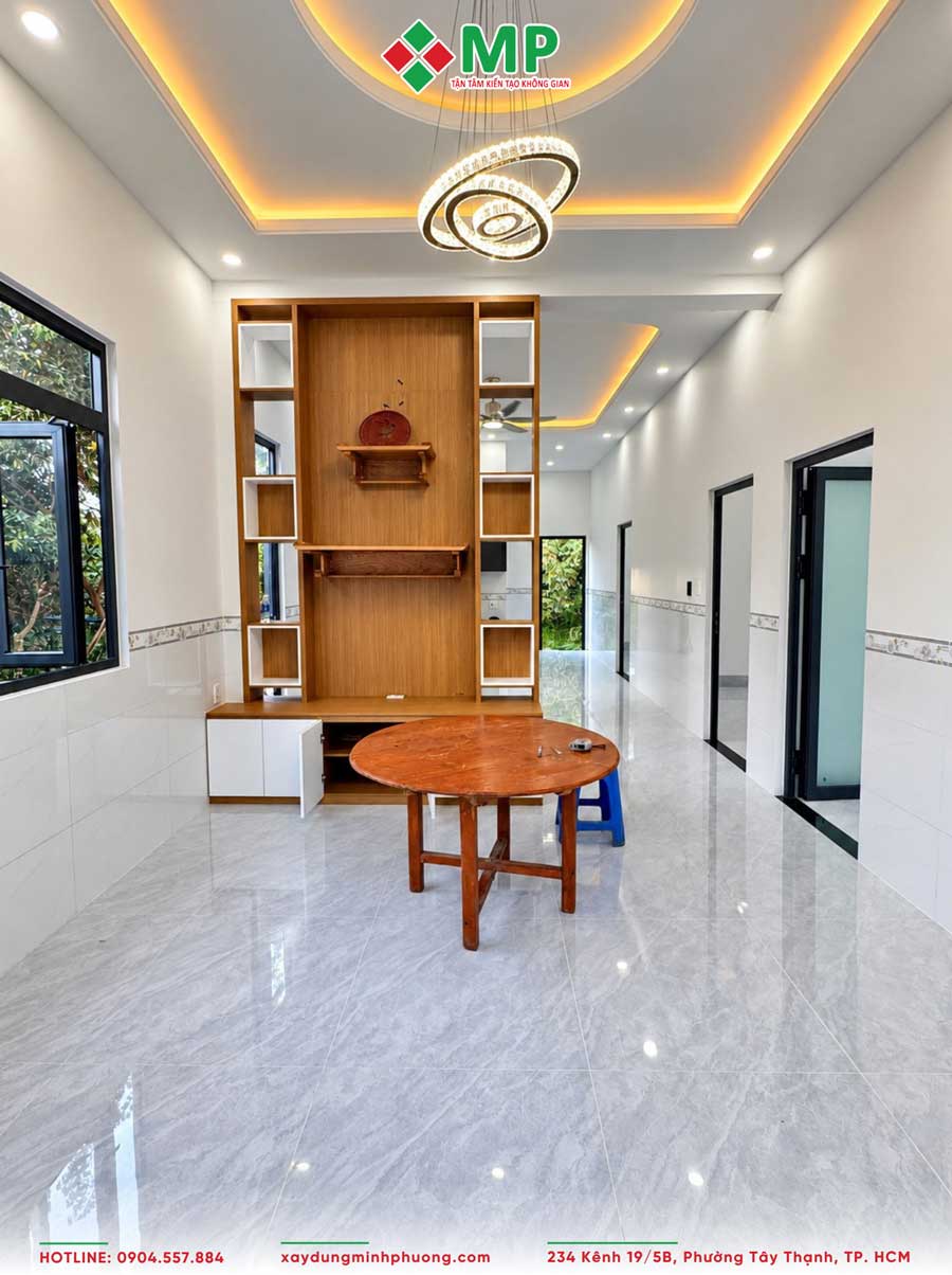 Bàn Giao Nhà Cấp 4 Mái Bằng 7x13m Hiện Đại Cần Thơ - BG24 6 Khu vực phòng khách rộng rãi, hiện đại và tiện nghi