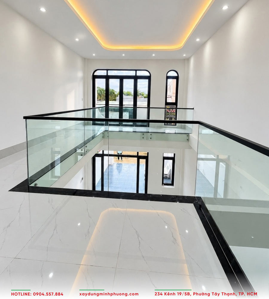 Bàn Giao Nhà Phố Gác Lửng Hiện Đại 5x17m Tại An Giang - BG25 8 Không gian gác lửng thoáng sáng, tạo sự kết nối giữa các khu vực