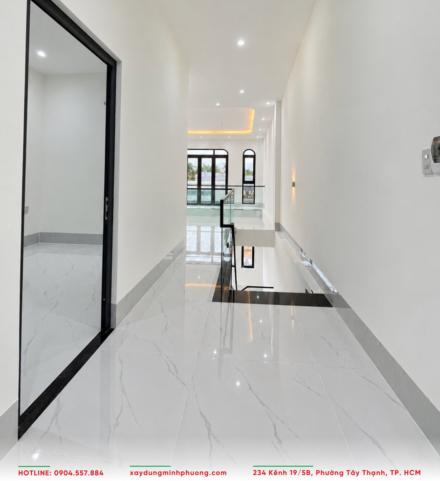Bàn Giao Nhà Phố Gác Lửng Hiện Đại 5x17m Tại An Giang - BG25 9 Không gian gác lửng thoáng sáng, tạo sự kết nối giữa các khu vực